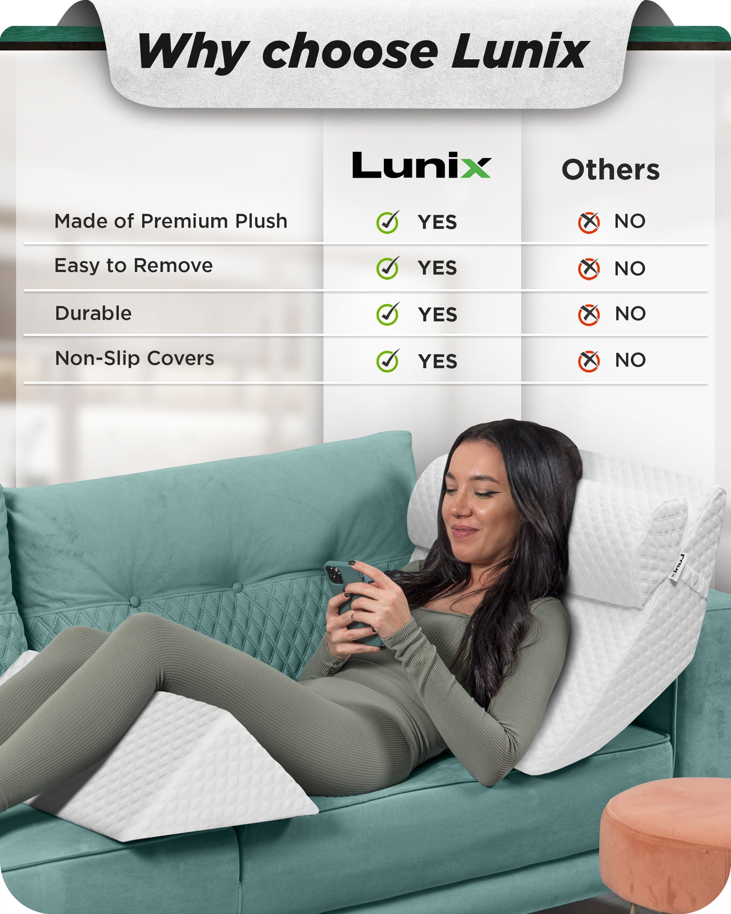 Cover Set Only for LX6, Air White, Pillow Foam not Included
