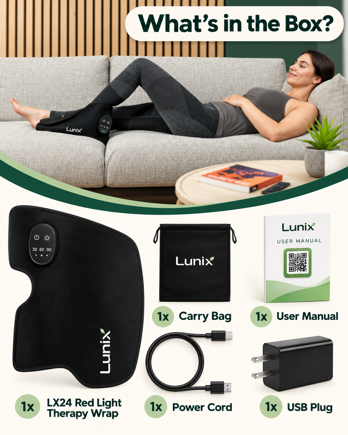 LX24 Red Light Therapy for Feet,  Charcoal Black