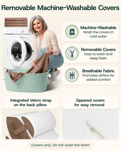 LX5 4-Piece Support for Shoulder & Upper Body Rest, Orthopedic Bed Wedge Pillow Set, Oat Brown