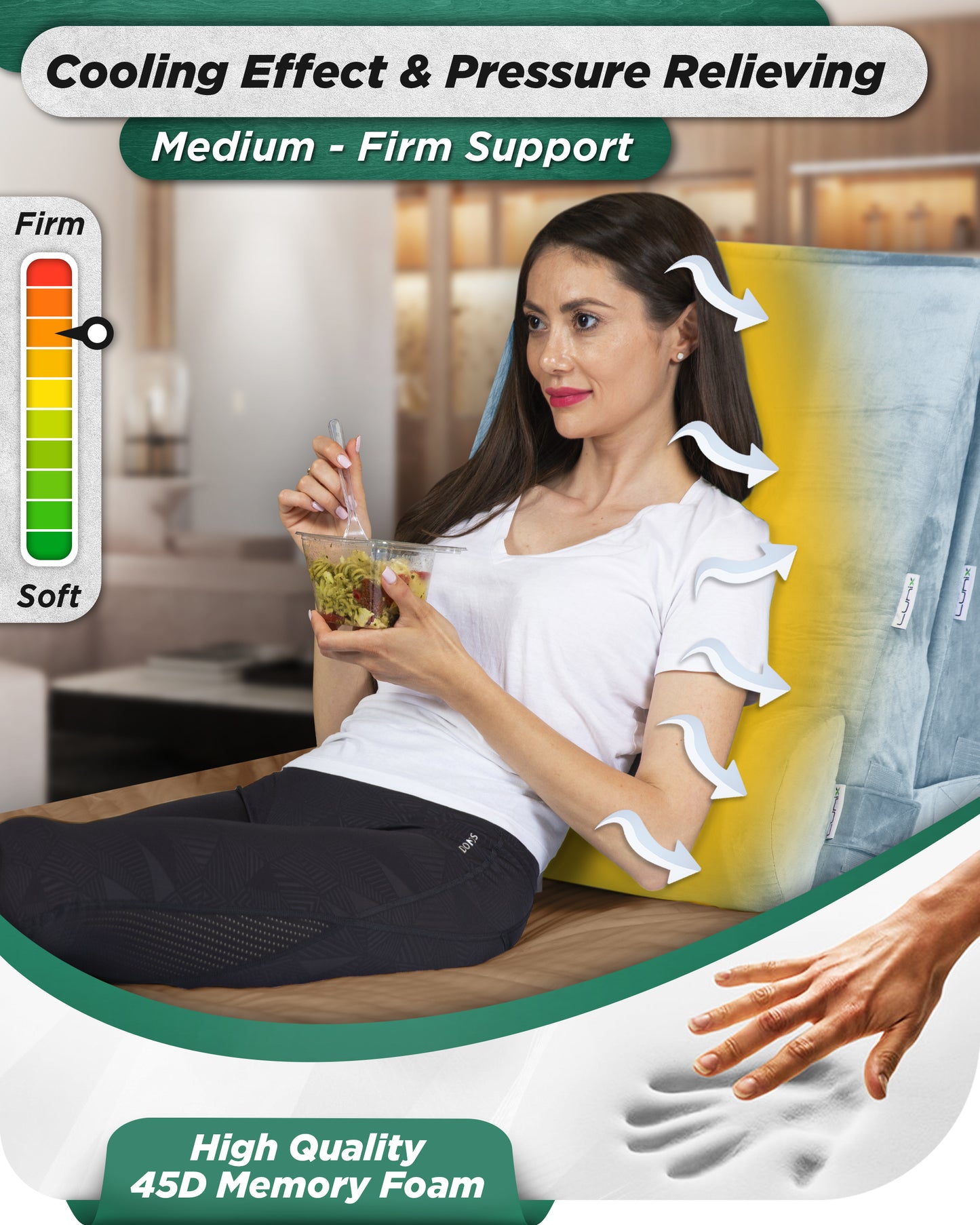 Lunix LX8 2-Layer Wedge Pillow Set + Extra Cover Bundle (Gray)