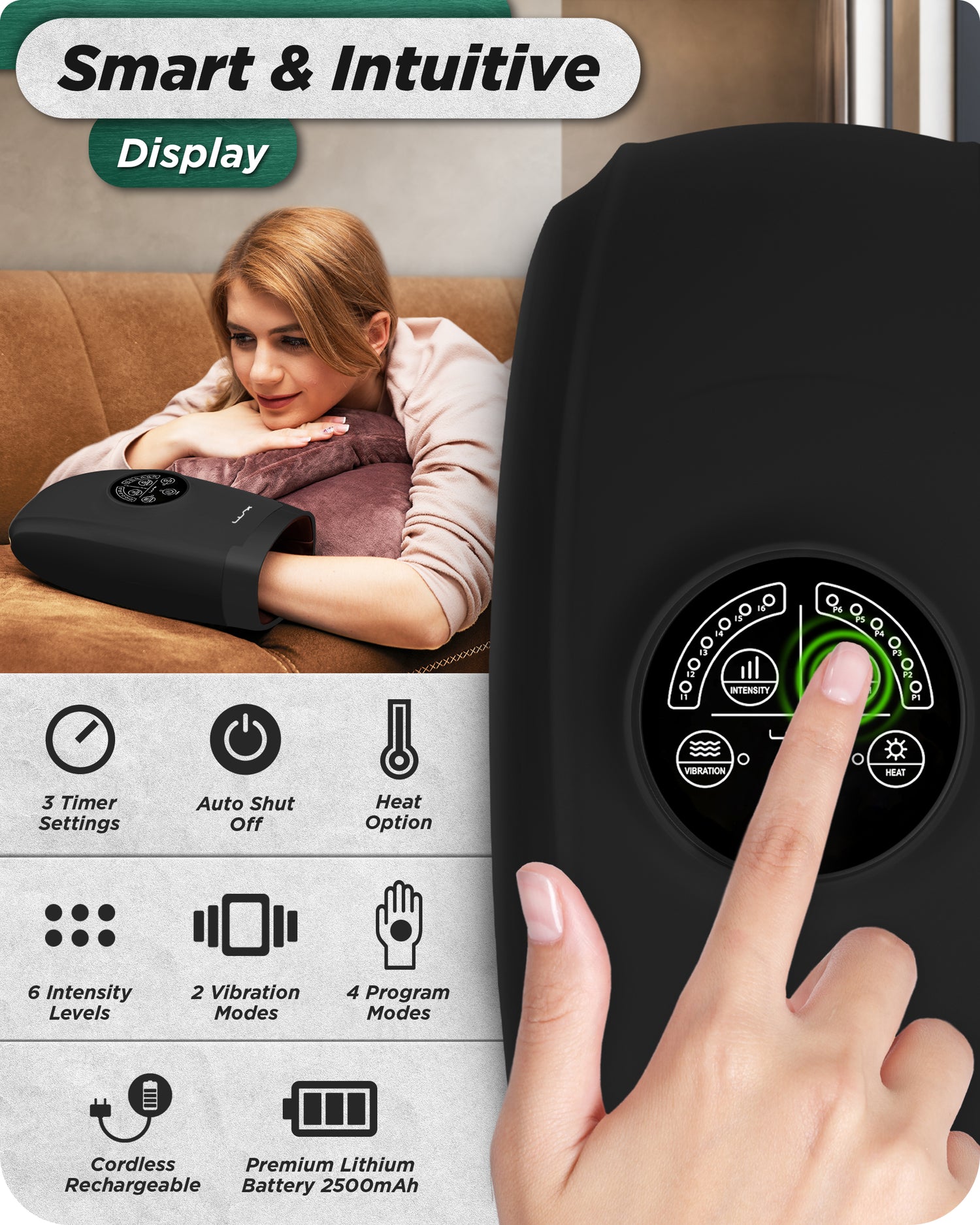 LX3 Cordless Hand Massager Black