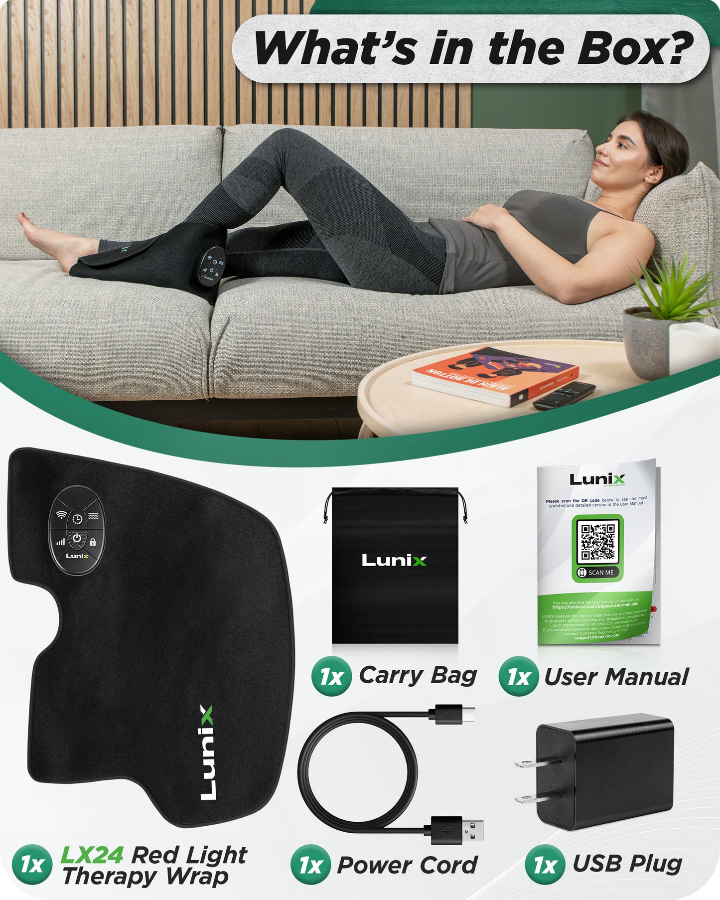 LX24 Red Light Therapy for Feet,  Charcoal Black