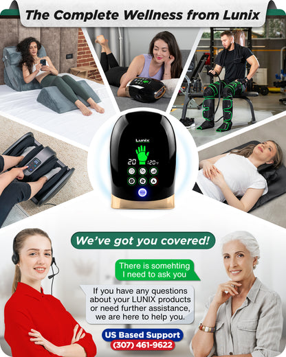 LX30 Hand Massager with Heat and Cold, Kneading and Compression - Black