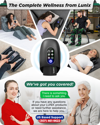 LX31 Hand Massager with Heat, Kneading and Compression - Black