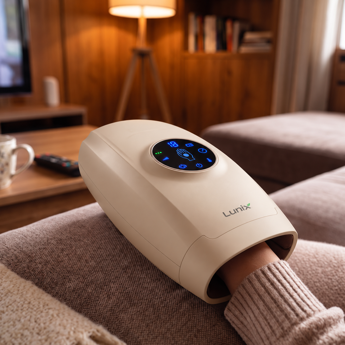 Lunix LX7 LCD touchscreen heated air compression hand massager