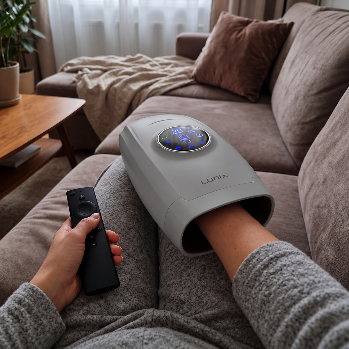 Lunix LX7 LCD touchscreen heated air compression hand massager