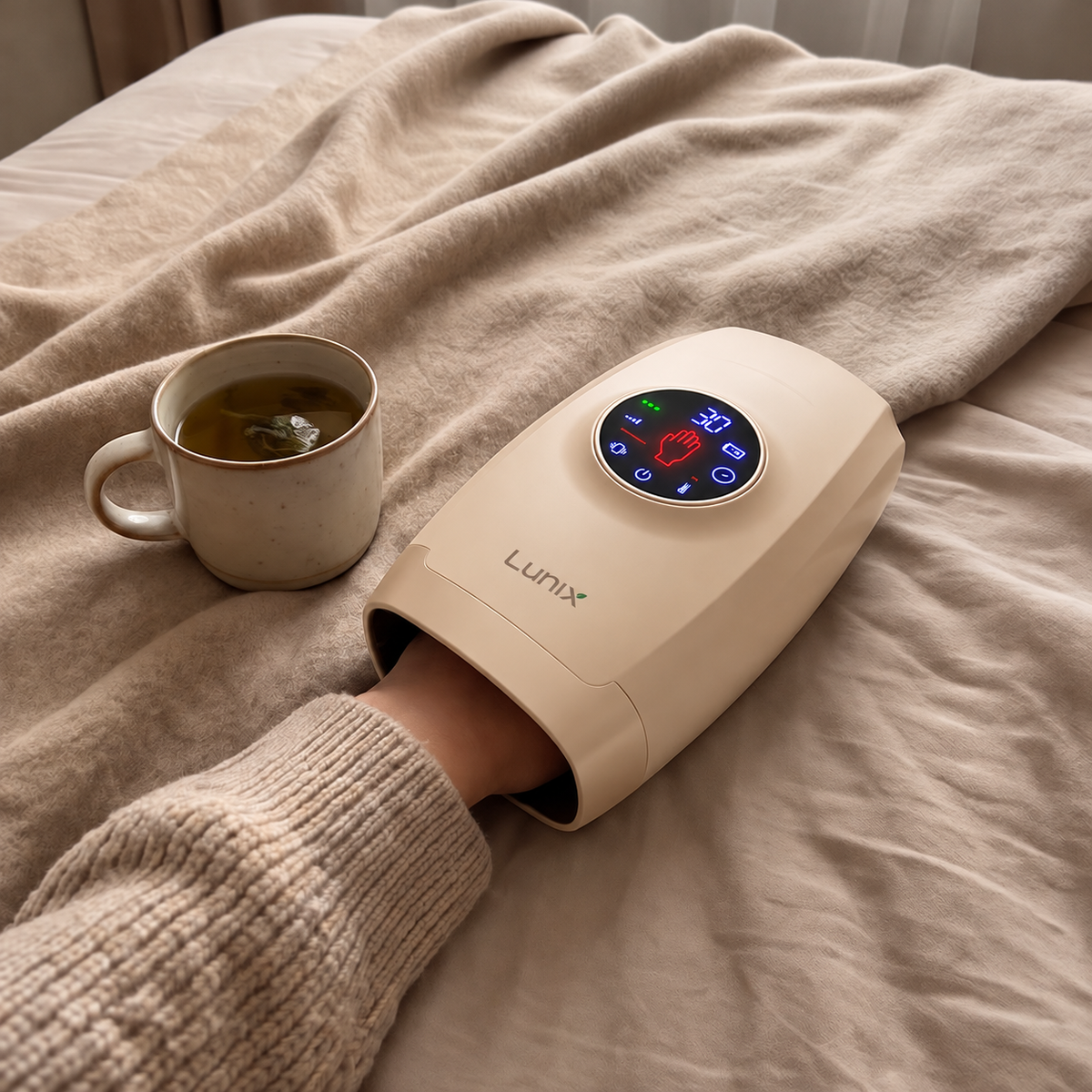 Lunix LX7 LCD touchscreen heated air compression hand massager