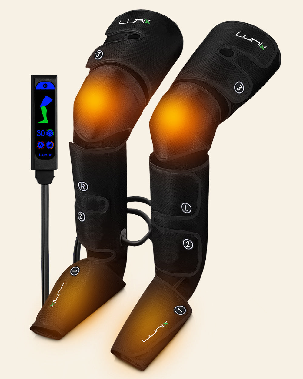 LX10 Full Leg Compression Massager Upgraded, Charcoal Black