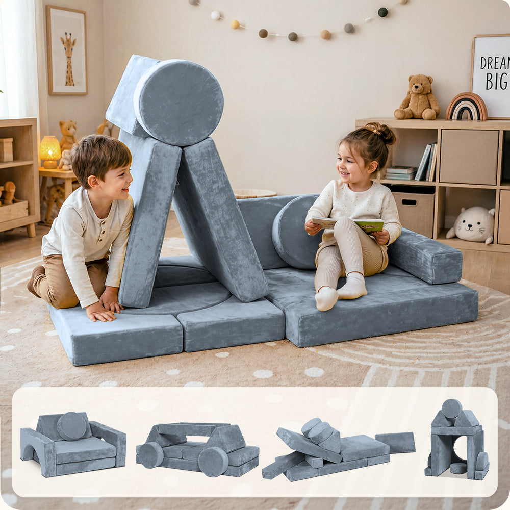 LX15 Couch Gray – Modular Kids Sofa – Lunix