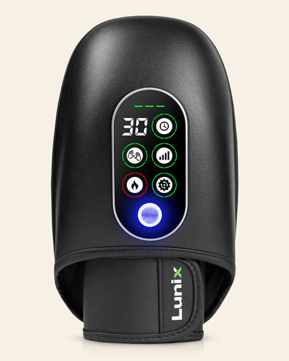 LX31 Rolling Hand Massager, Heat, Compression + Kneading, Smart Memory, Charcoal Black