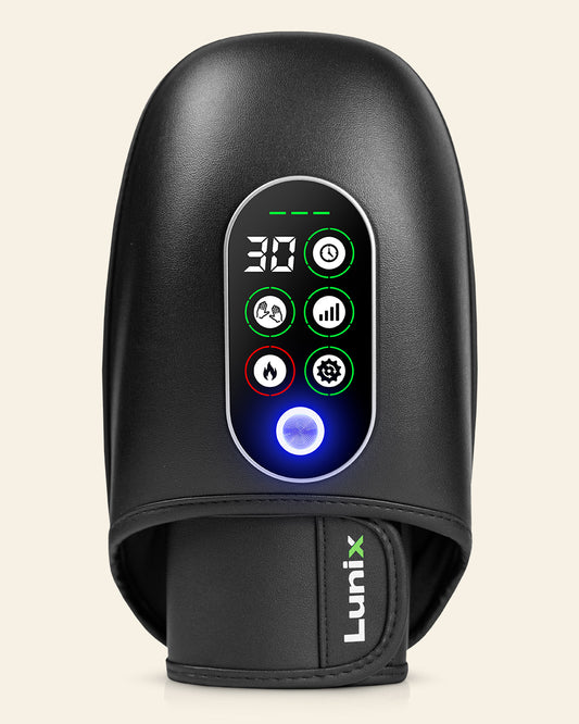 LX31 Rolling Hand Massager, Heat, Compression + Kneading, Smart Memory, Charcoal Black
