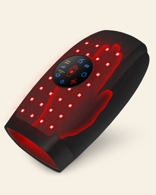 Lunix LX37 Hand Massager, Touchscreen Red Light Therapy for Hands, Charcoal Black