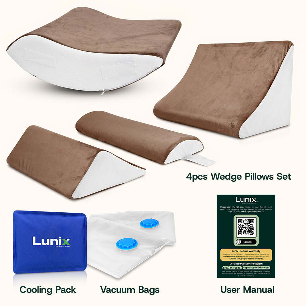 LX5 Wedge Pillow – 4pcs Orthopedic Set – Lunix