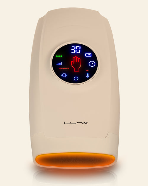 LX7 LCD Touchscreen Hand Massager, Heated Air Compression, Sand Beige