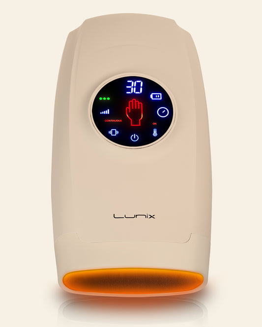 LX7 LCD Touchscreen Hand Massager, Heated Air Compression, Sand Beige