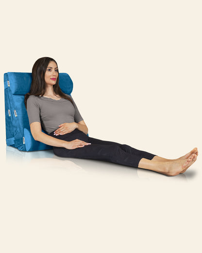 LX8 4-Piece Support for Nighttime Digestive Discomfort & Easier Breathing, Wedge Pillow Set, Ocean Blue