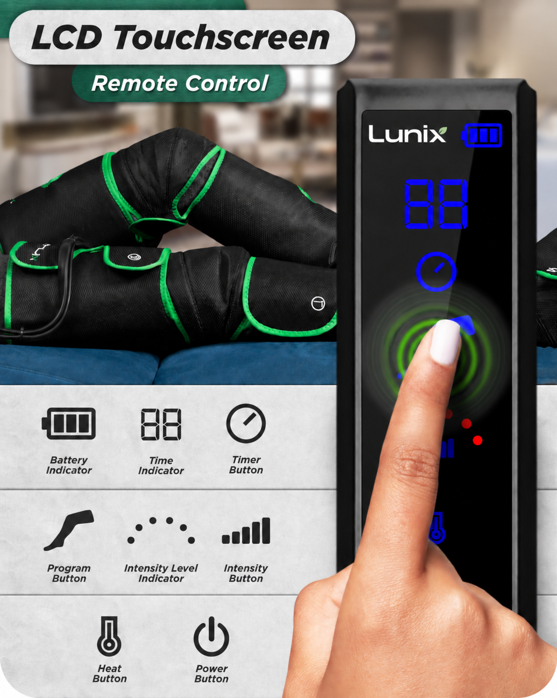 Lunix LX10 heated wearable with glowing orange heat accents