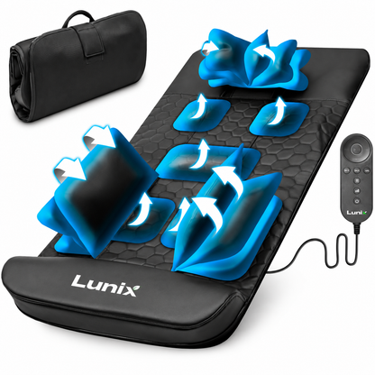 Lunix LX27 Heated Stretching Mat Massager, Charcoal Black