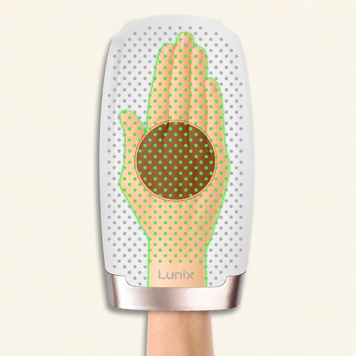 Lunix LX3 heated air compression hand massager for wrist and hand, in White