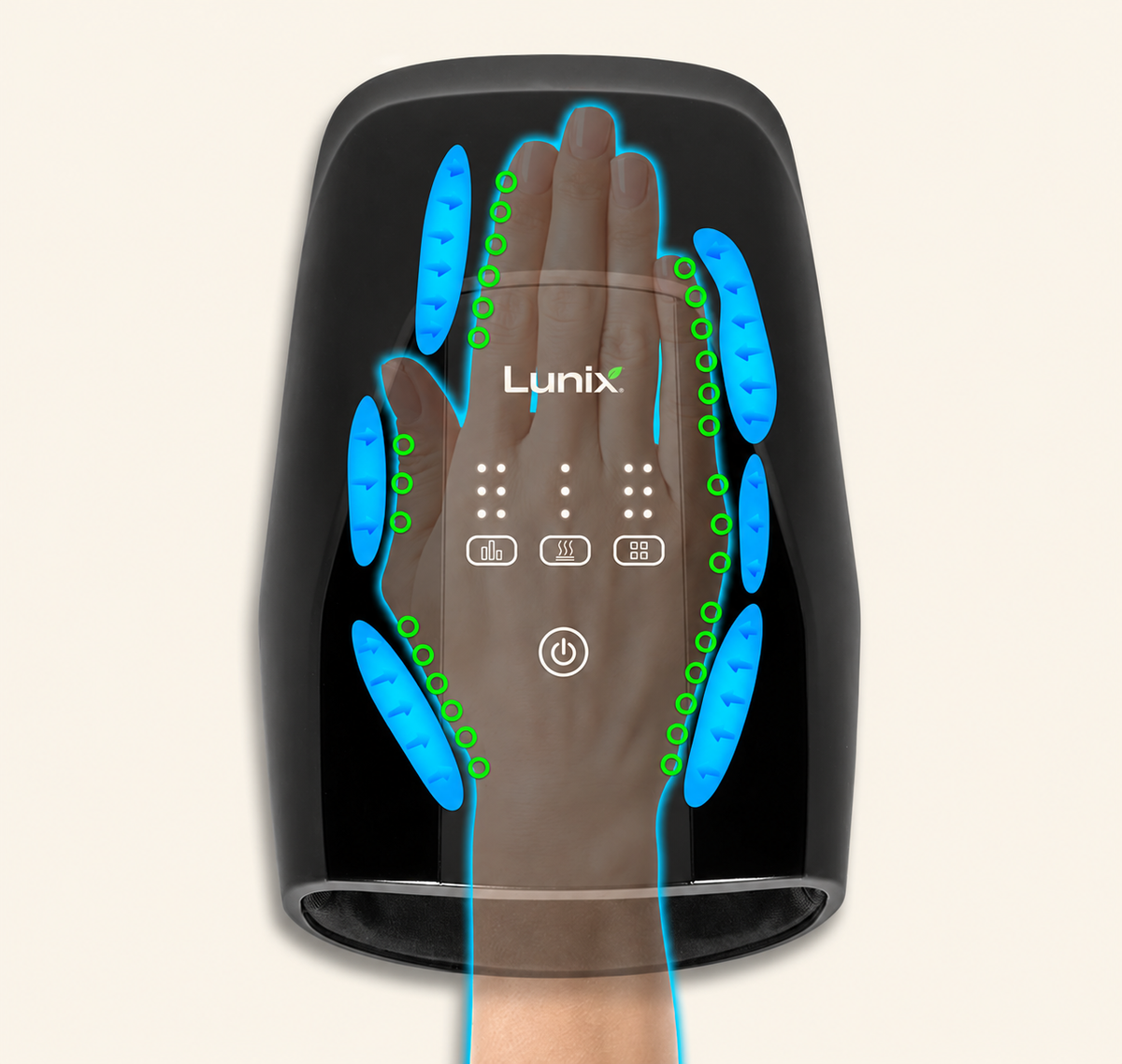 Lunix LX29 HAND MASSAGER WITH HEAT AND AIR COMPRESSION