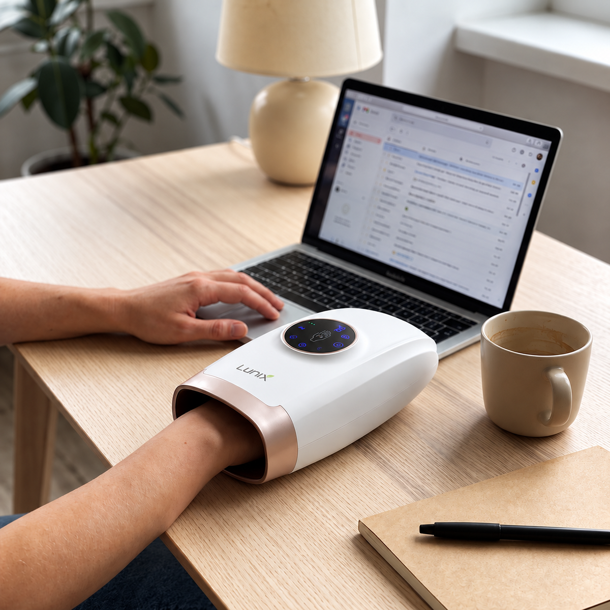 Lunix LX7 LCD touchscreen heated air compression hand massager