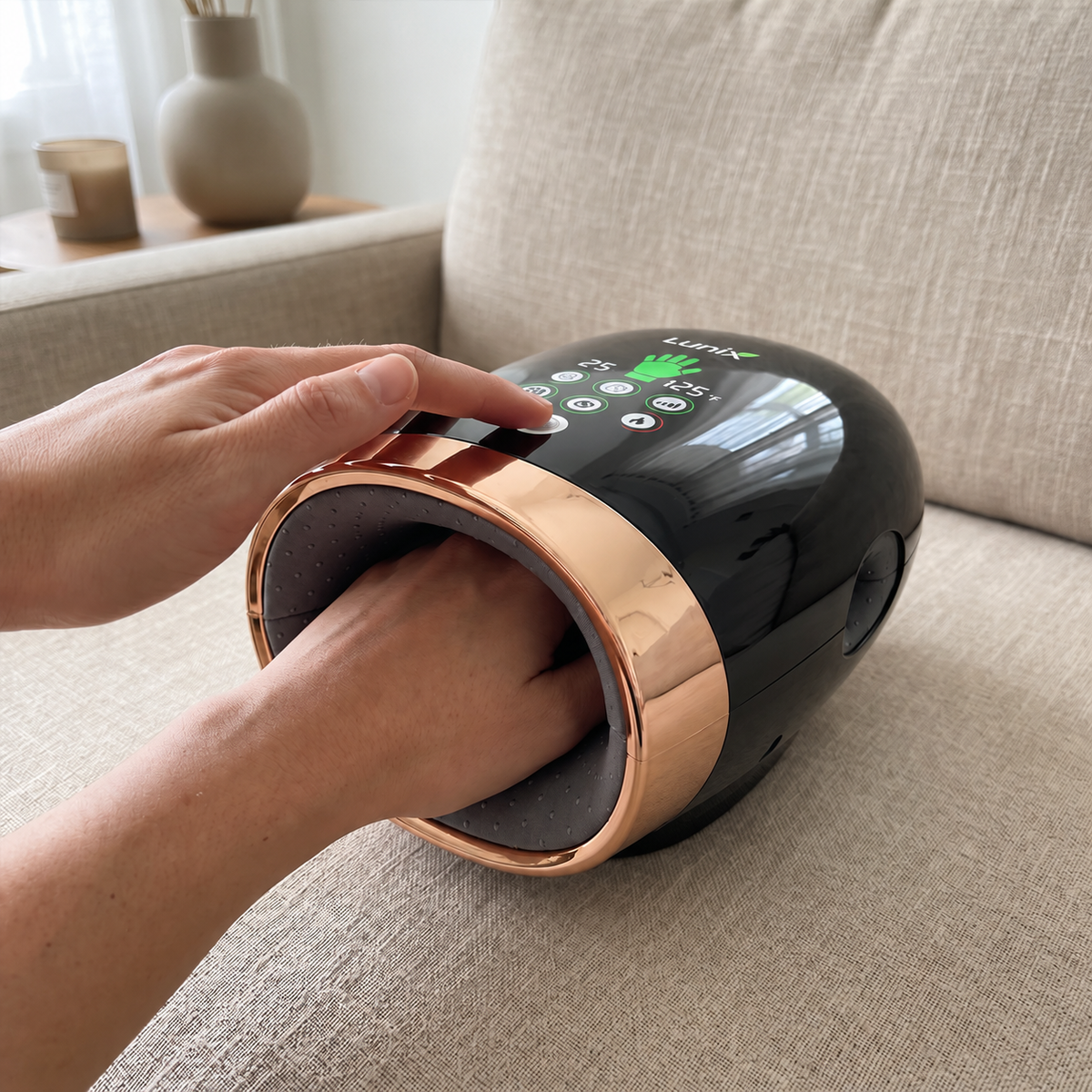 Lunix LX30 ROLLING HAND MASSAGER WITH KNEADING, COMPRESIION AND HEAT
