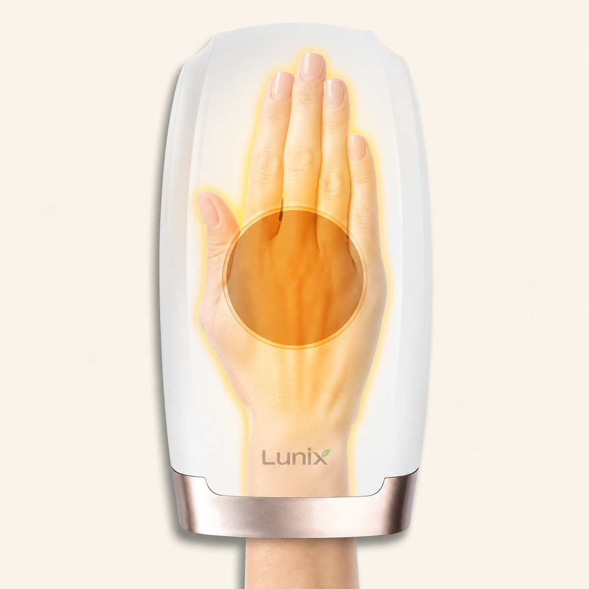 Lunix LX3 heated air compression hand massager for wrist and hand, in White