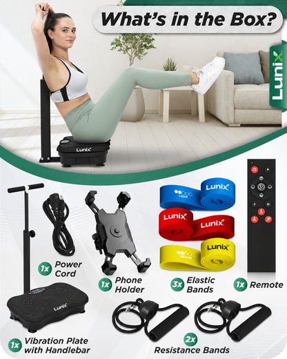 Lunix LX18 Vibration Plate Exercise Machine, Charcoal Black