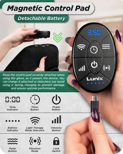 Lunix LX19 Red Light Device for Knee, Elbow and Shoulder, Charcoal Black