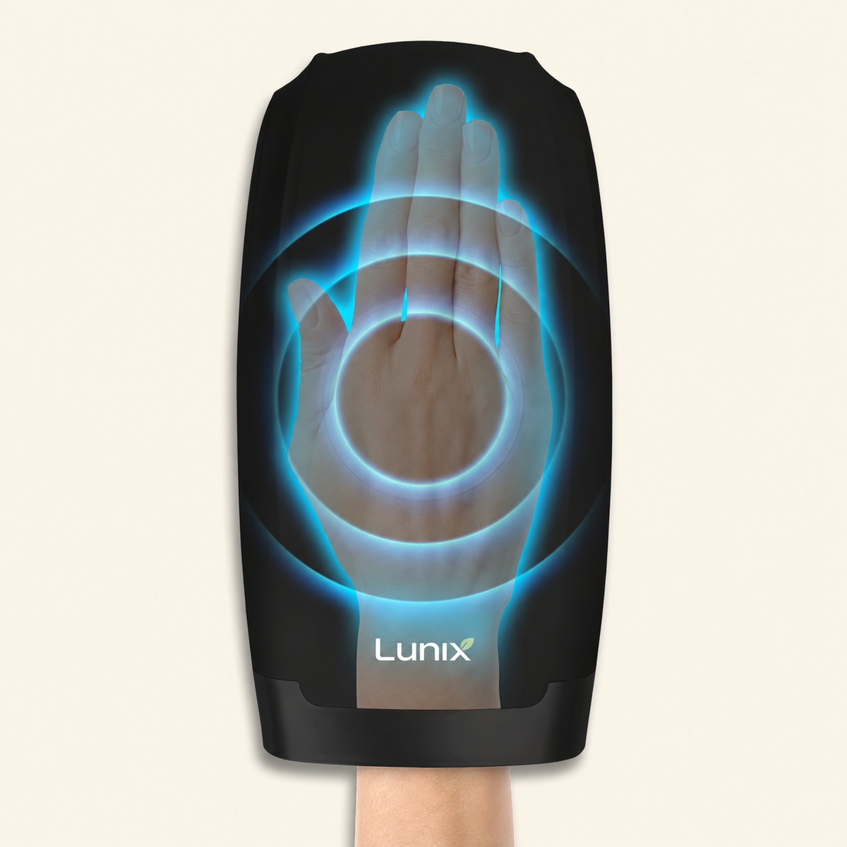 Lunix LX3 heated air compression hand massager for wrist and hand, in Black