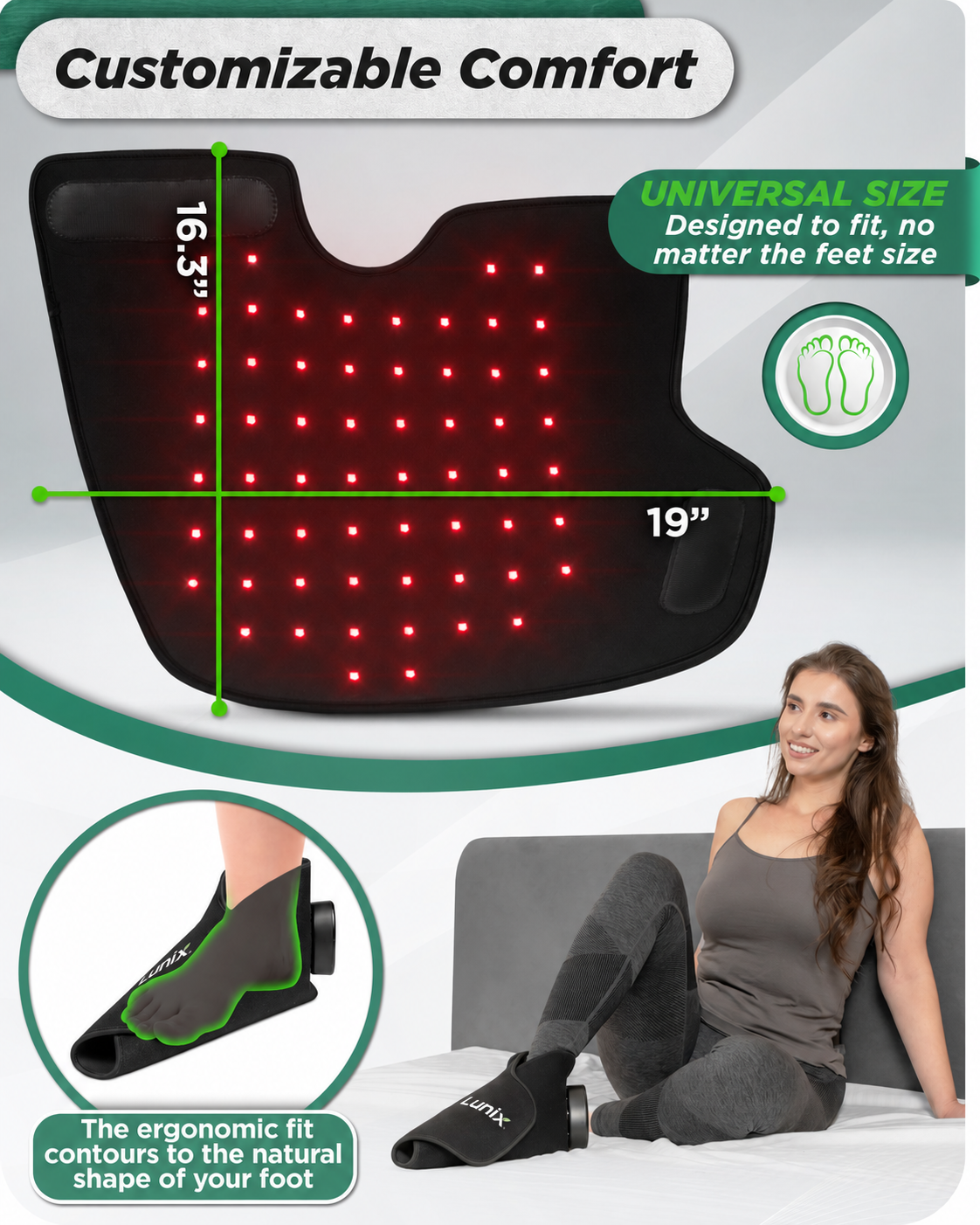 Lunix LX24 red light foot device in Black