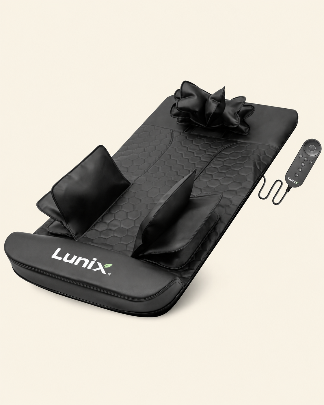 Lunix LX27 Heated Stretching Mat Massager, Charcoal Black