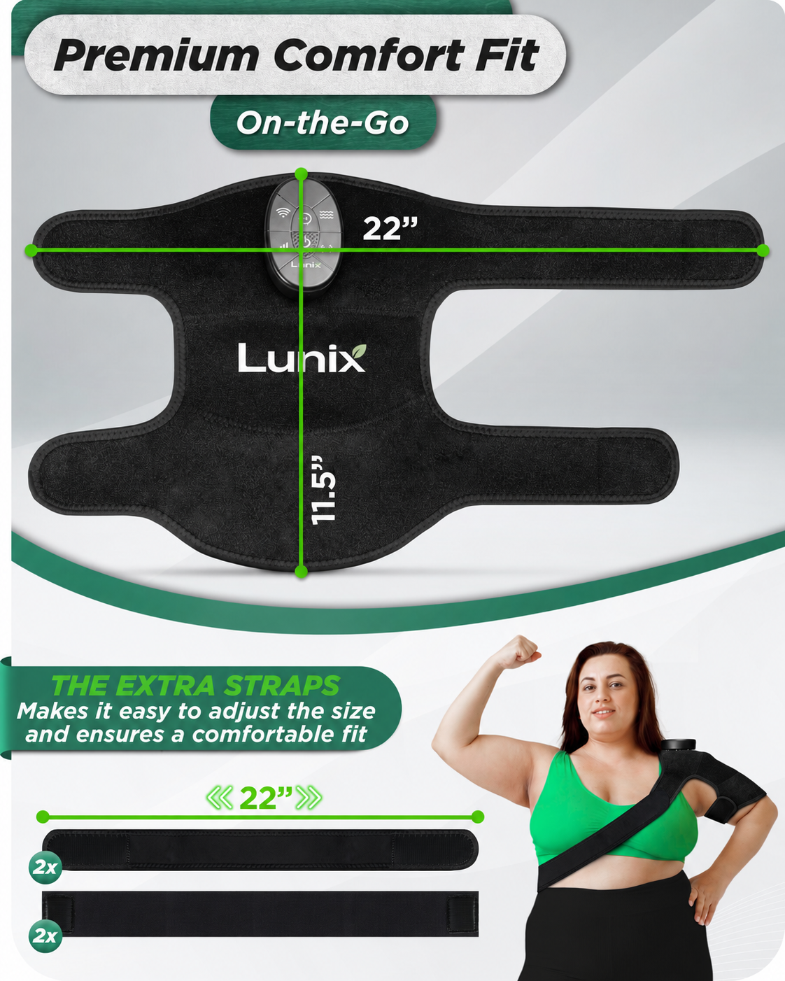 Lunix LX19 red light device for knee, elbow and shoulder in Black
