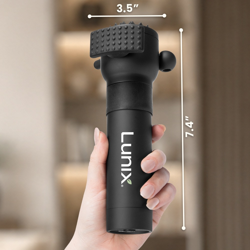 Lunix LX28 massager showing its size