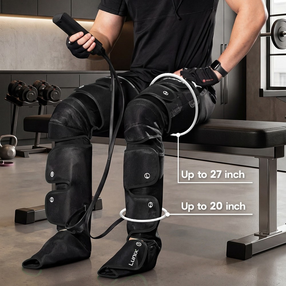 Lunix LX10 full leg compress massager with hot and cold pack