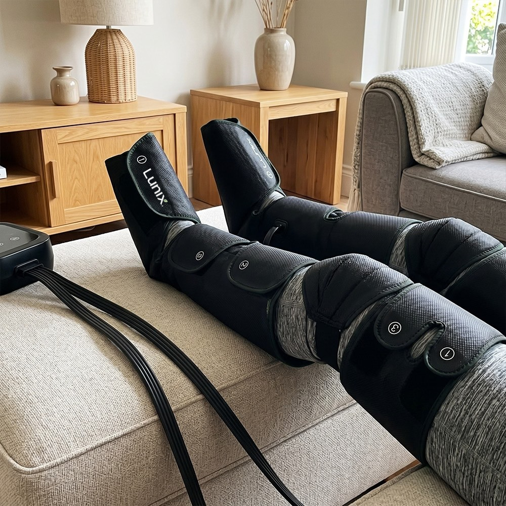 Lunix LX10 full leg compress massager with hot and cold pack