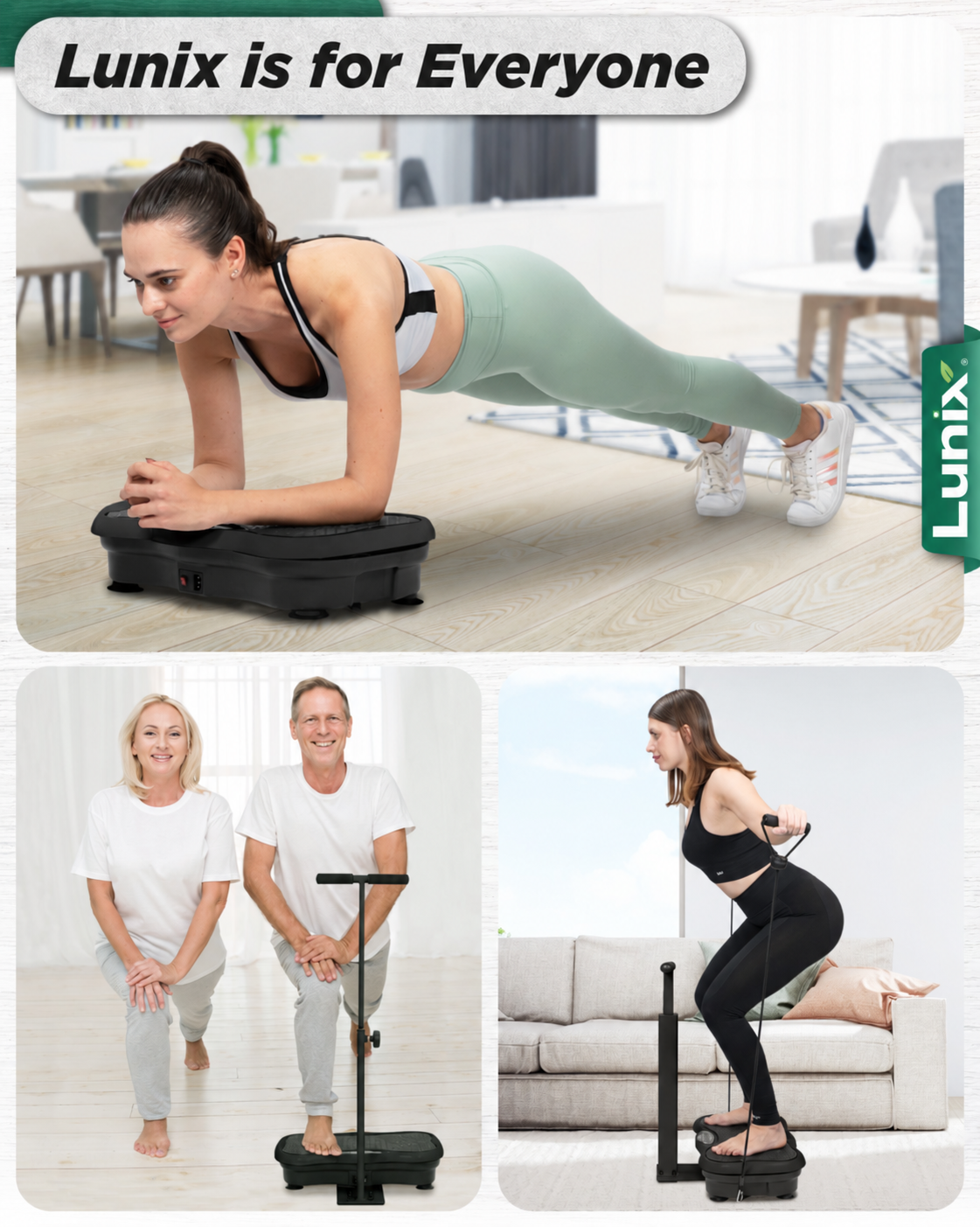 Lunix LX18 vibration plate exwercise machine in Black
