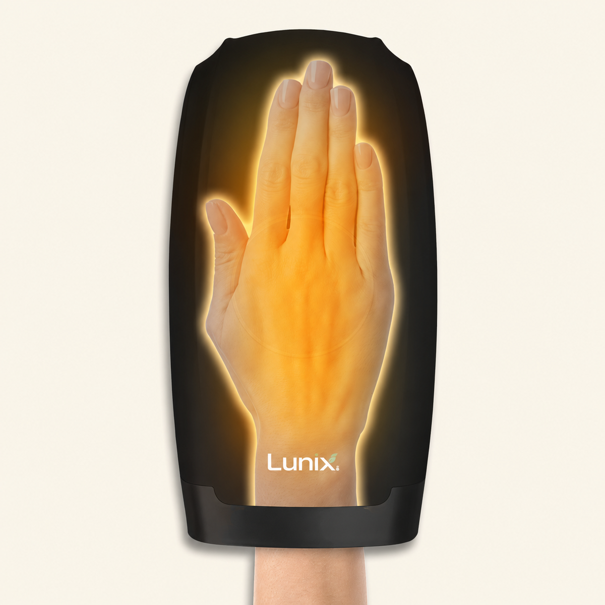 Lunix LX3 heated air compression hand massager for wrist and hand, in Black