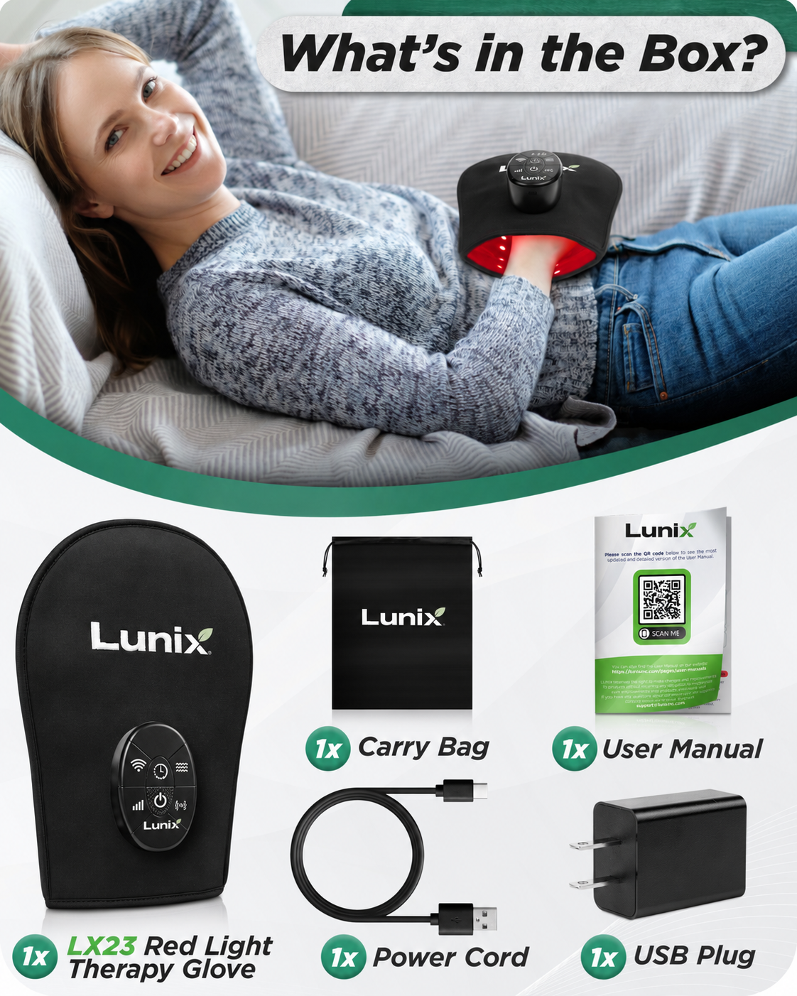 Lunix LX23 red light hand device in Black