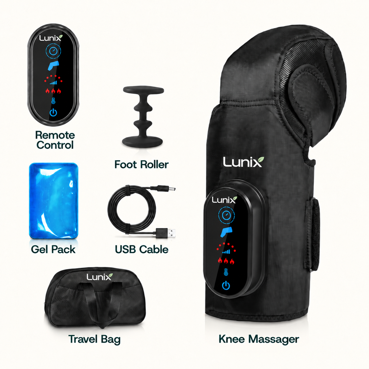 Lunix LX4 cordless knee compression massager with heat