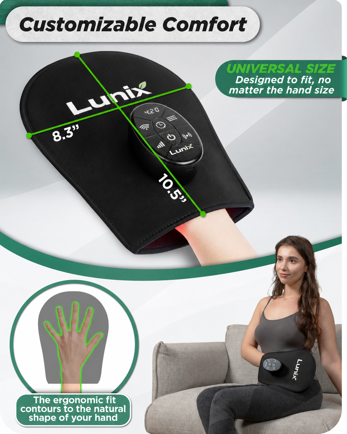 Lunix LX23 red light hand device in Black