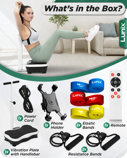 Lunix LX18 Vibration Plate Exercise Machine, Pearl White