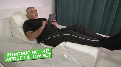 LX13 6pcs Orthopedic Bed Wedge Pillow System, with Hot Cold Pack Navy