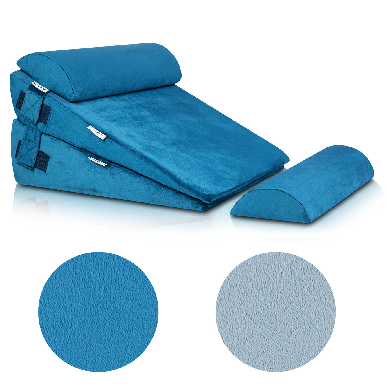 Lunix Replacement Cover for LX8 2 Layers Wedge Pillow Set, Foam not Included - Blue
