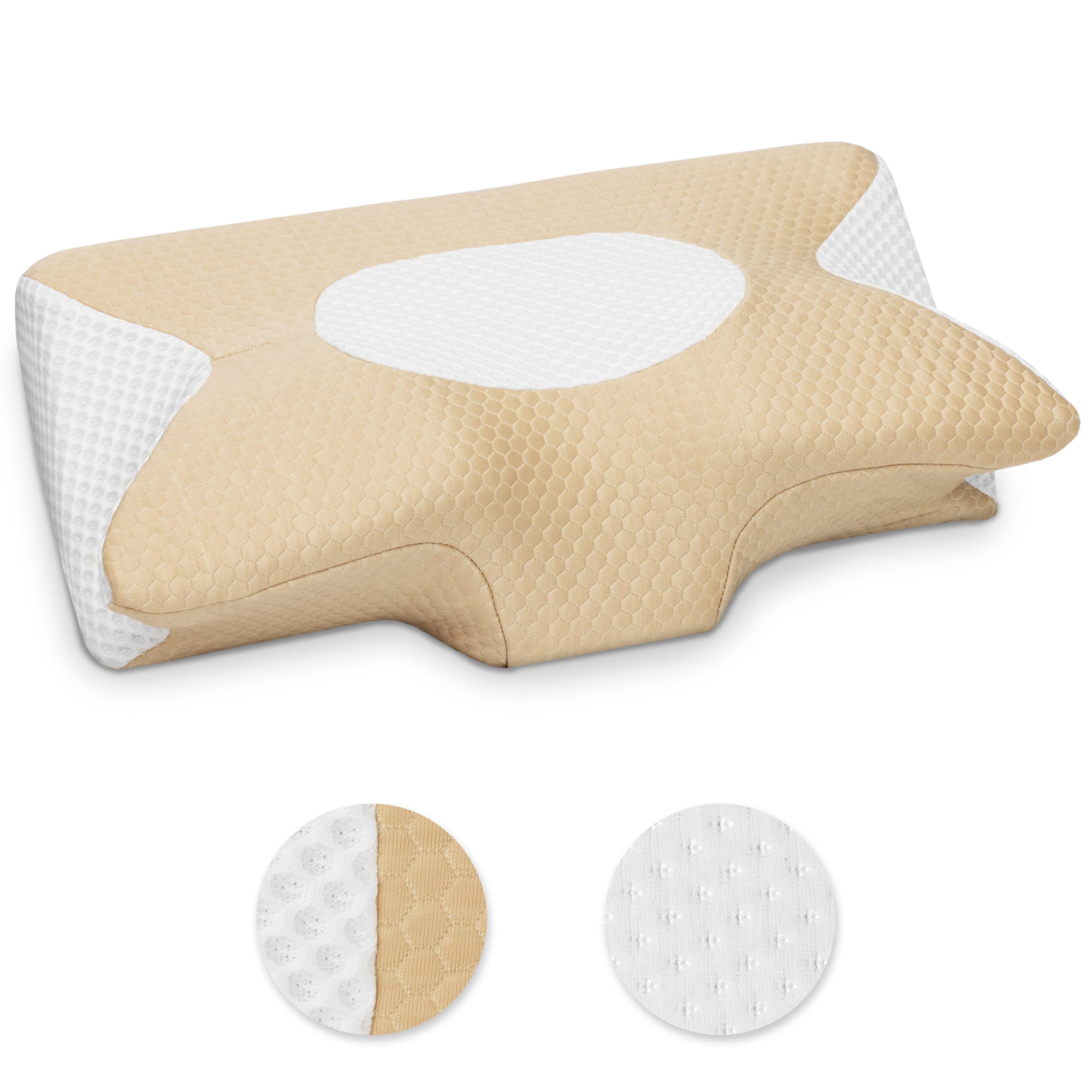 Lunix LX2 Memory Foam Neck Pillow for Sleeping, 2 in 1 Contoured