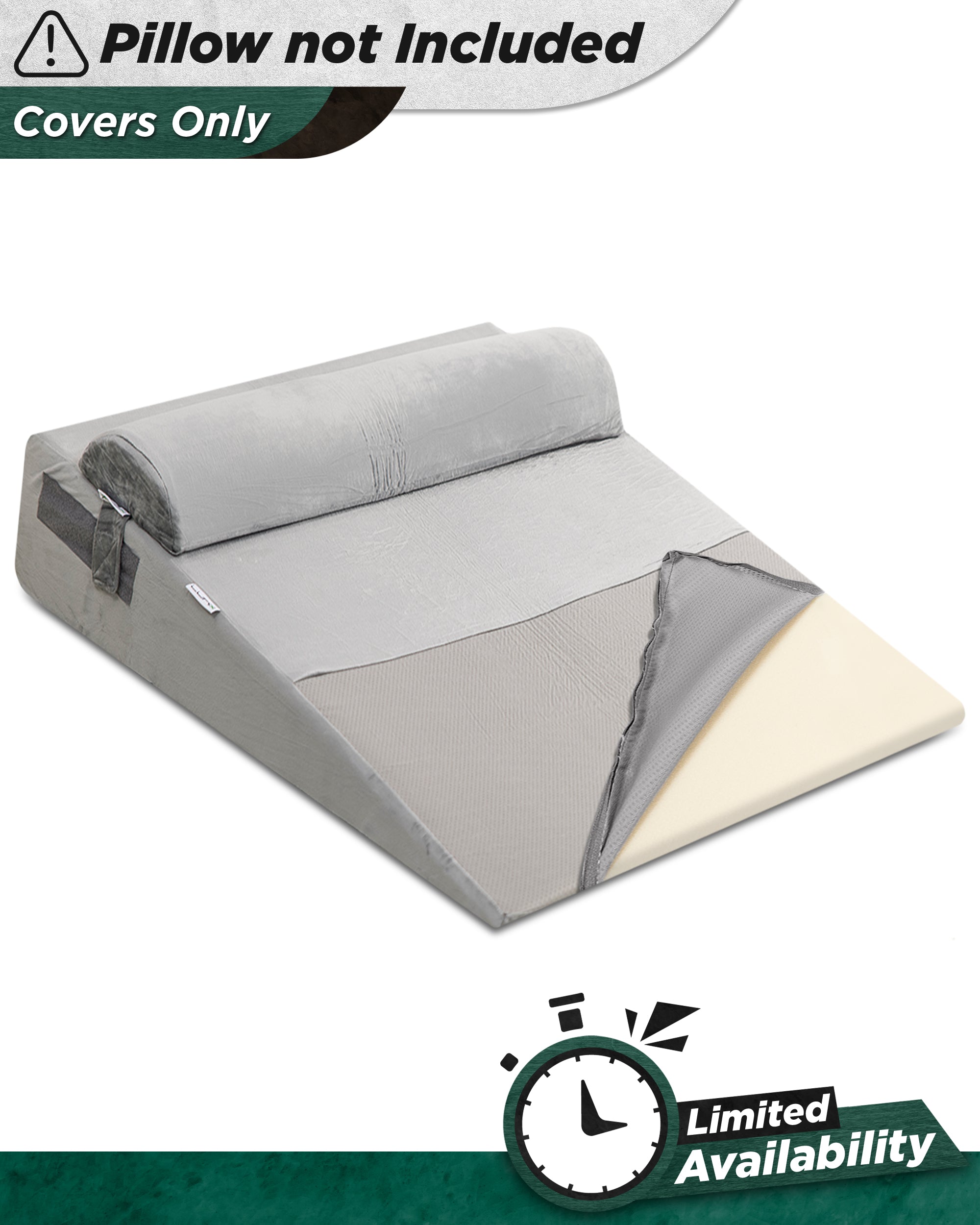 Cover Set Only for LX9 XL 7.5in, Gray, Pillows and Foam not Included