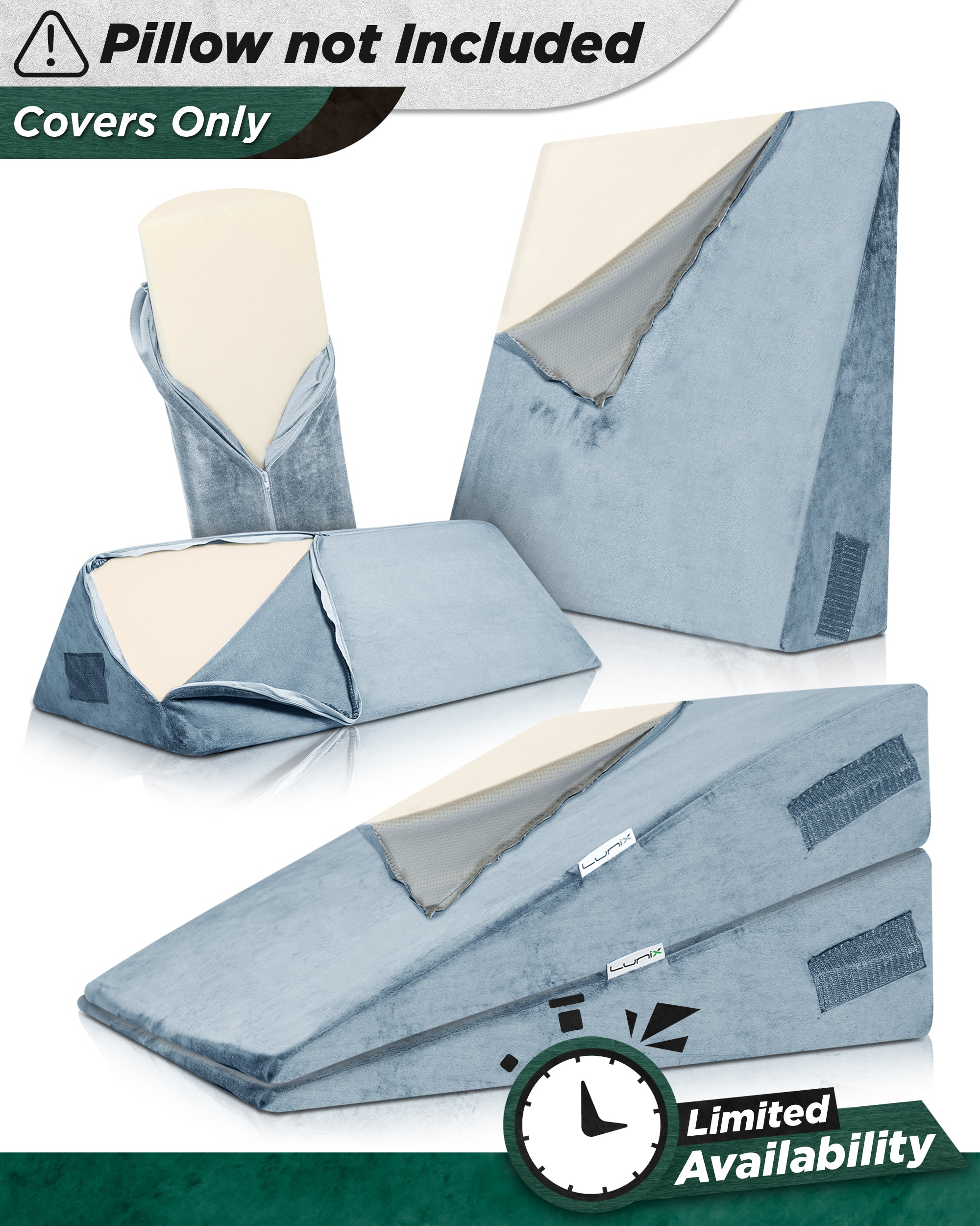 Cover Set Only for LX11, Gray, Pillows and Foam not Included