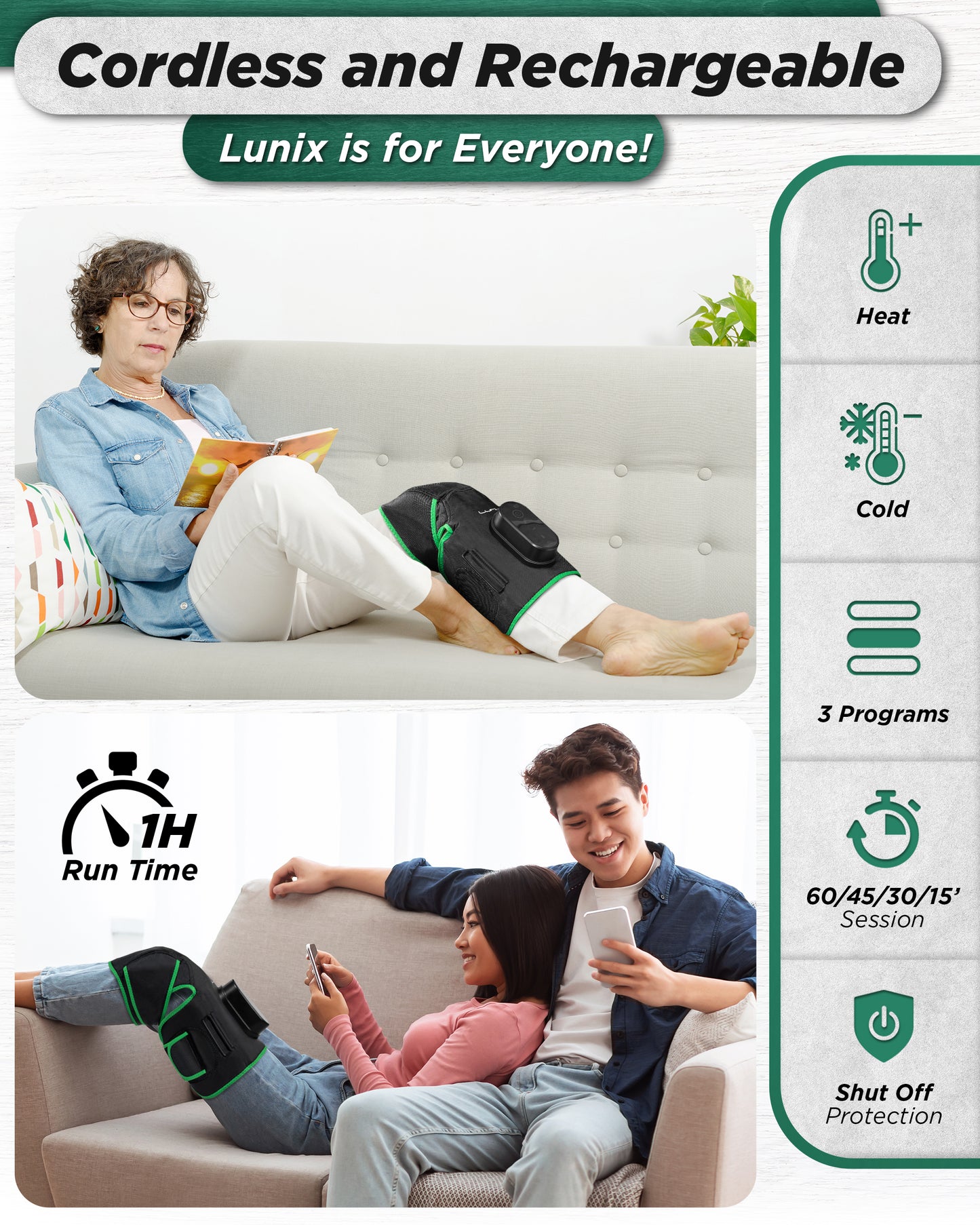 LX4 Knee Massager, Forest Green