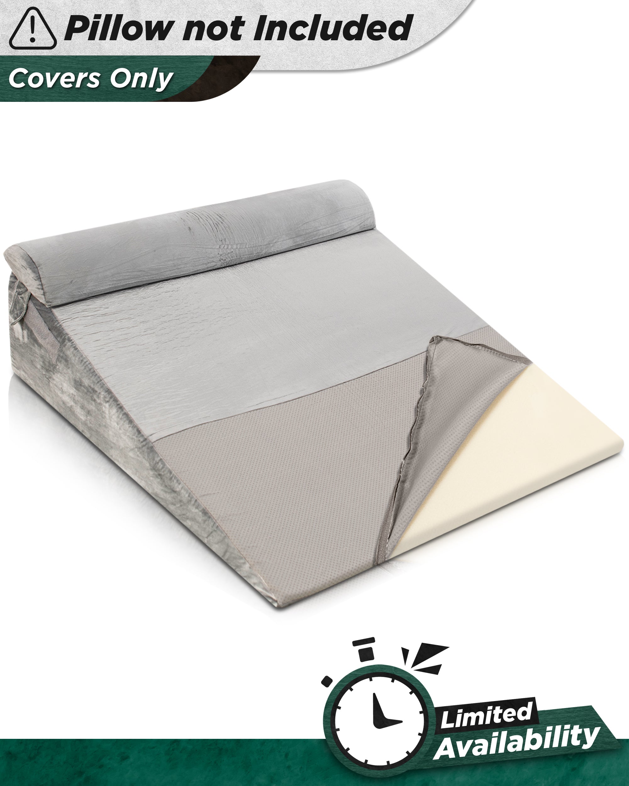 Cover Set Only for LX9 XL 12in, Gray, Pillows and Foam not Included