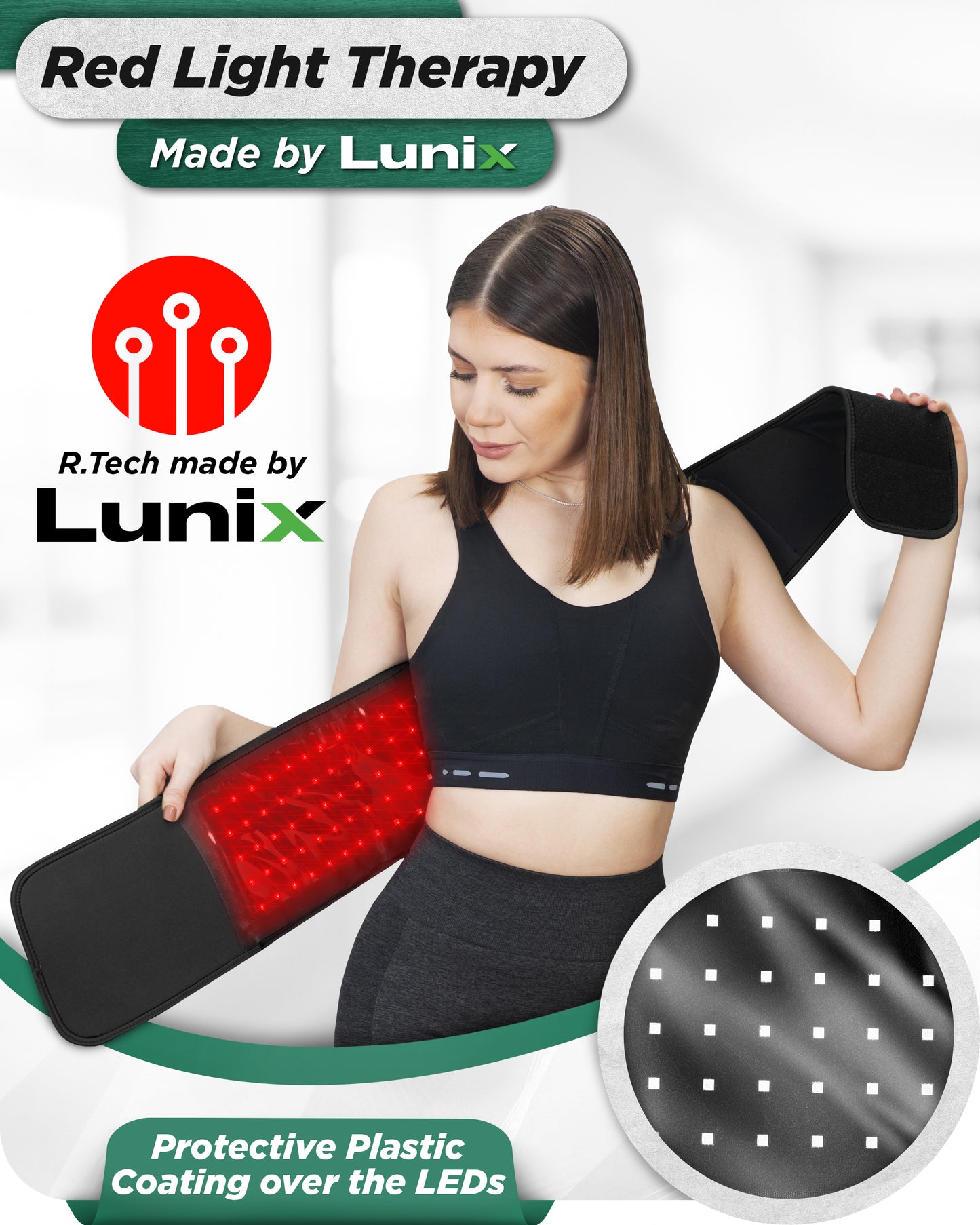 LX16 Red Light Therapy Belt, Charcoal Black